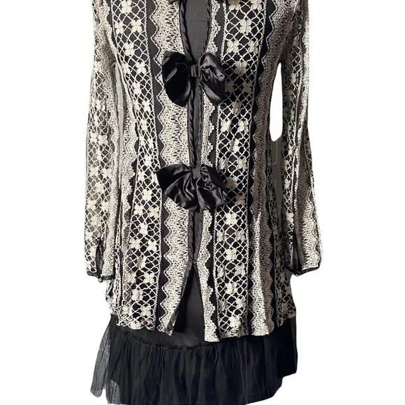 COPY - ALTERD STATE-BLACK DRESS WITH LACE OVERLAY-SIZE SMALL - Picture 1 of 13